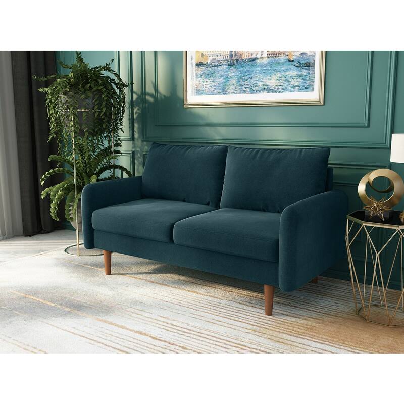 58'' Velvet Square Arm Loveseat