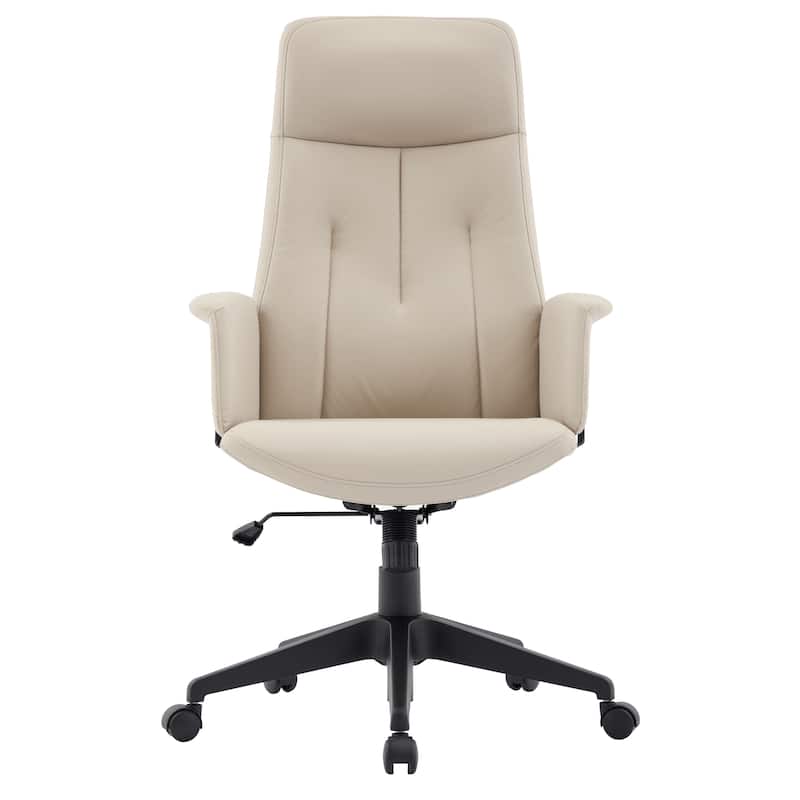 Infini Ergonomic Modern High Back Leather Executive Office Chair with Adjustable Height, Swivel, Padded Armrests & Iron Base