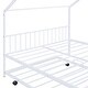 preview thumbnail 15 of 13, White Full Size Metal House Bed with Trundle and Roof for Kids, Boys and Girls, Bedroom
