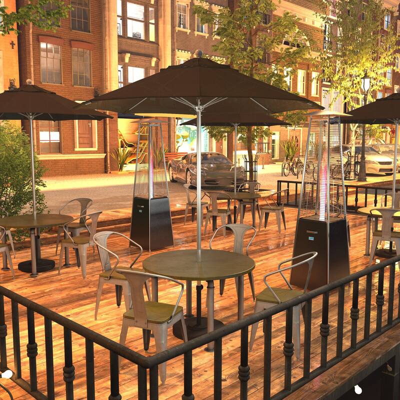 California Umbrella 7.5' Rd. Aluminum Frame, Fiberglass Rib Market Umbrella, Push Open,Anodized Silver Finish, Pacifica Fabric - Mocha