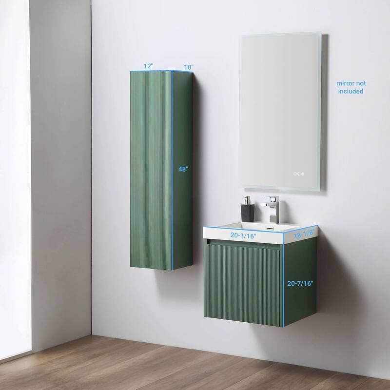 Blossom Positano 20" Floating Vanity with Sink & Side Cabinet