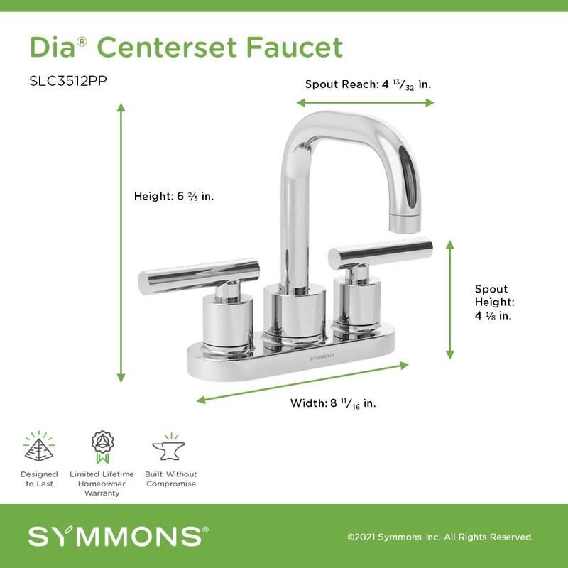 Symmons SLC3512PP Dia 1.0 GPM Centerset Bathroom Faucet with Pop-Up