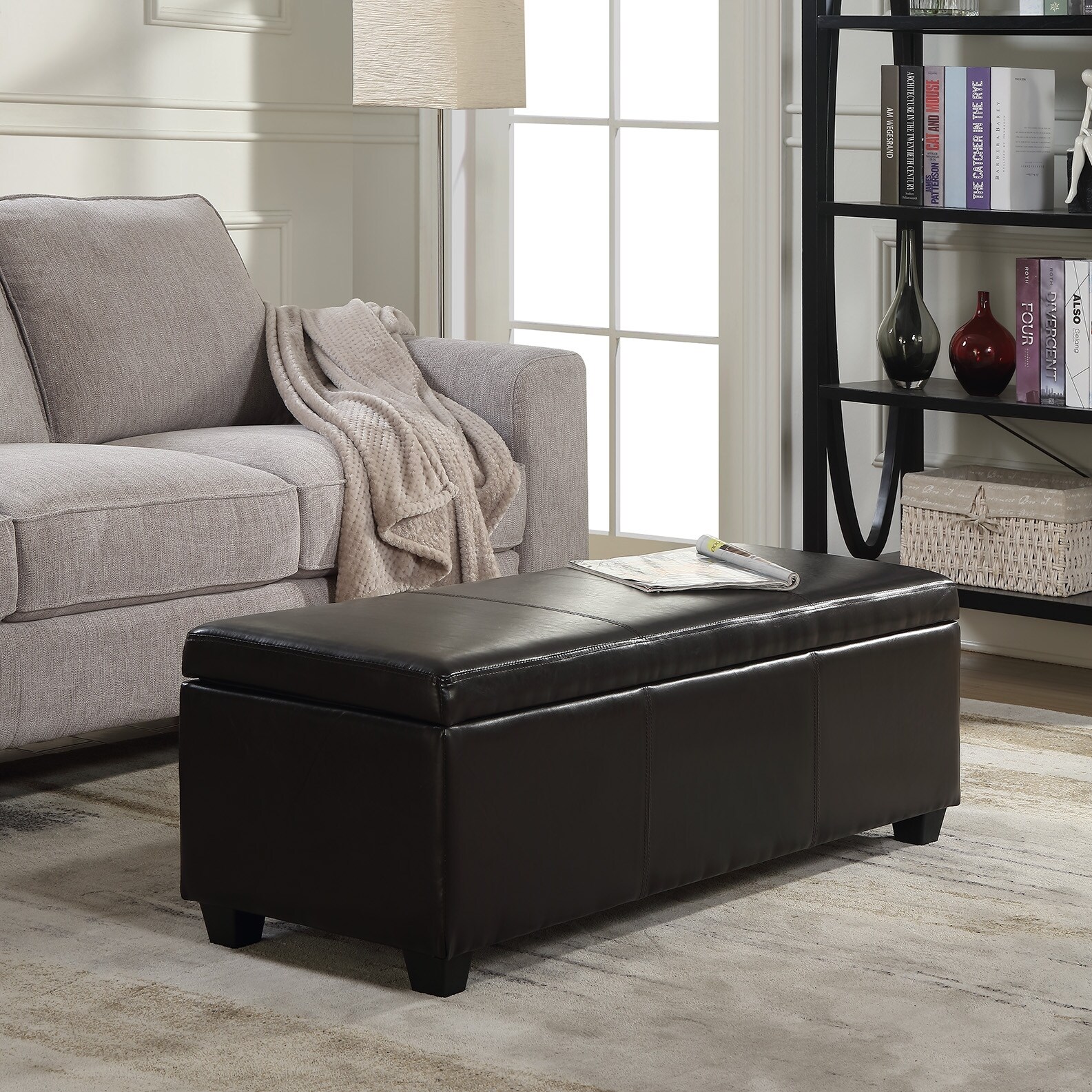 Shop Belleze 48 Storage Ottoman Luxury Bedroom Upholstered Faux