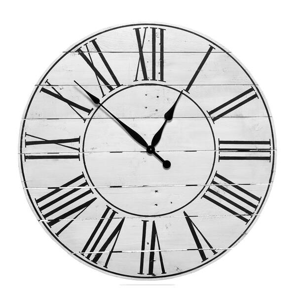 Outstanding 30 inch wall clocks Reclaimed American Farmhouse White 30 Inch Wall Clock