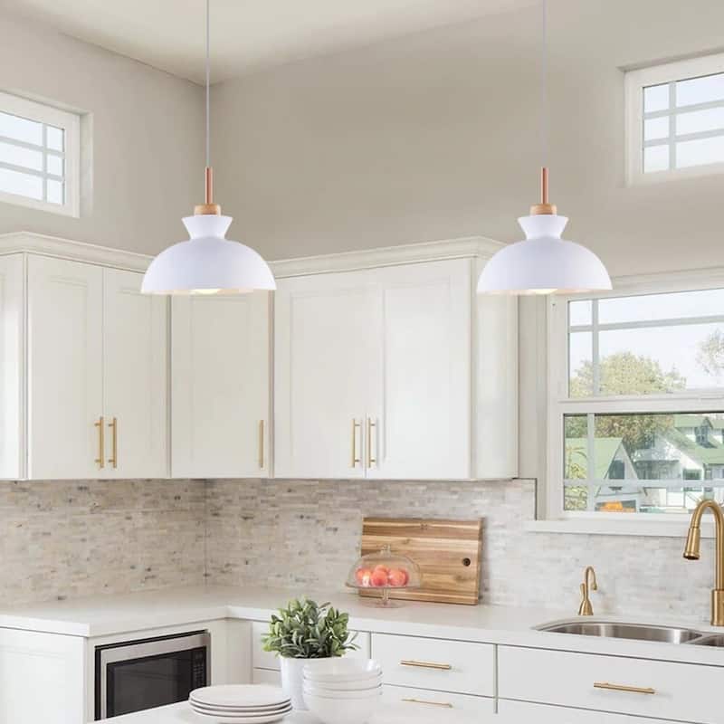 1-Light 11 in. Modern Bowl Dome Pendant Kitchen Island Lighting