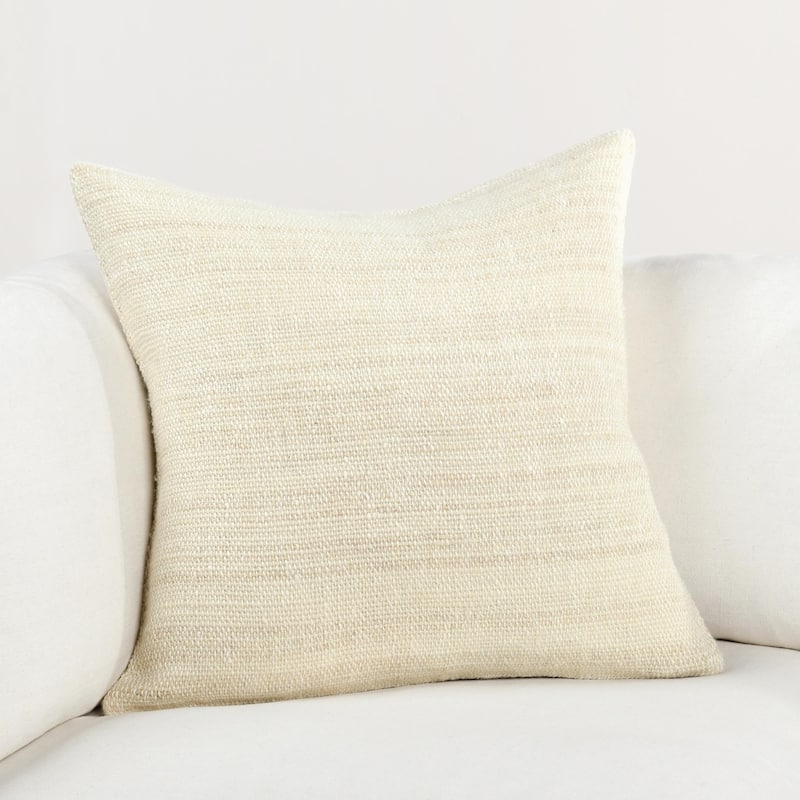 Villa by Classic Home Apana 22" Linen Blend Woven Throw Pillow, Beige