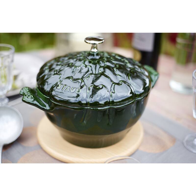 Staub Cast Iron 3-qt Artichoke Cocotte - Basil