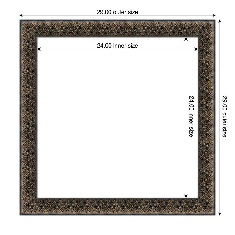 Amanti Art Intaglio Embossed Black Framed Dry Erase Magnetic Board - 29 x 29 in