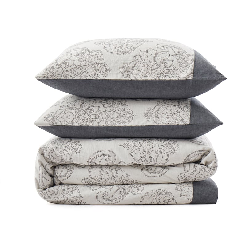 100% Cotton Gauze Double-Layer Floral Jacquard Duvet Cover Set