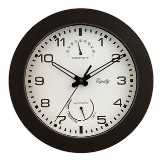 Equity by La Crosse 29005 10" IN/OUT Waylon Quartz Clock with Temp