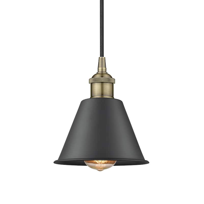 Innovations Lighting 616-1P-8-7 Smithfield Pendant Smithfield 7" Wide - Antique Brass / Matte Black