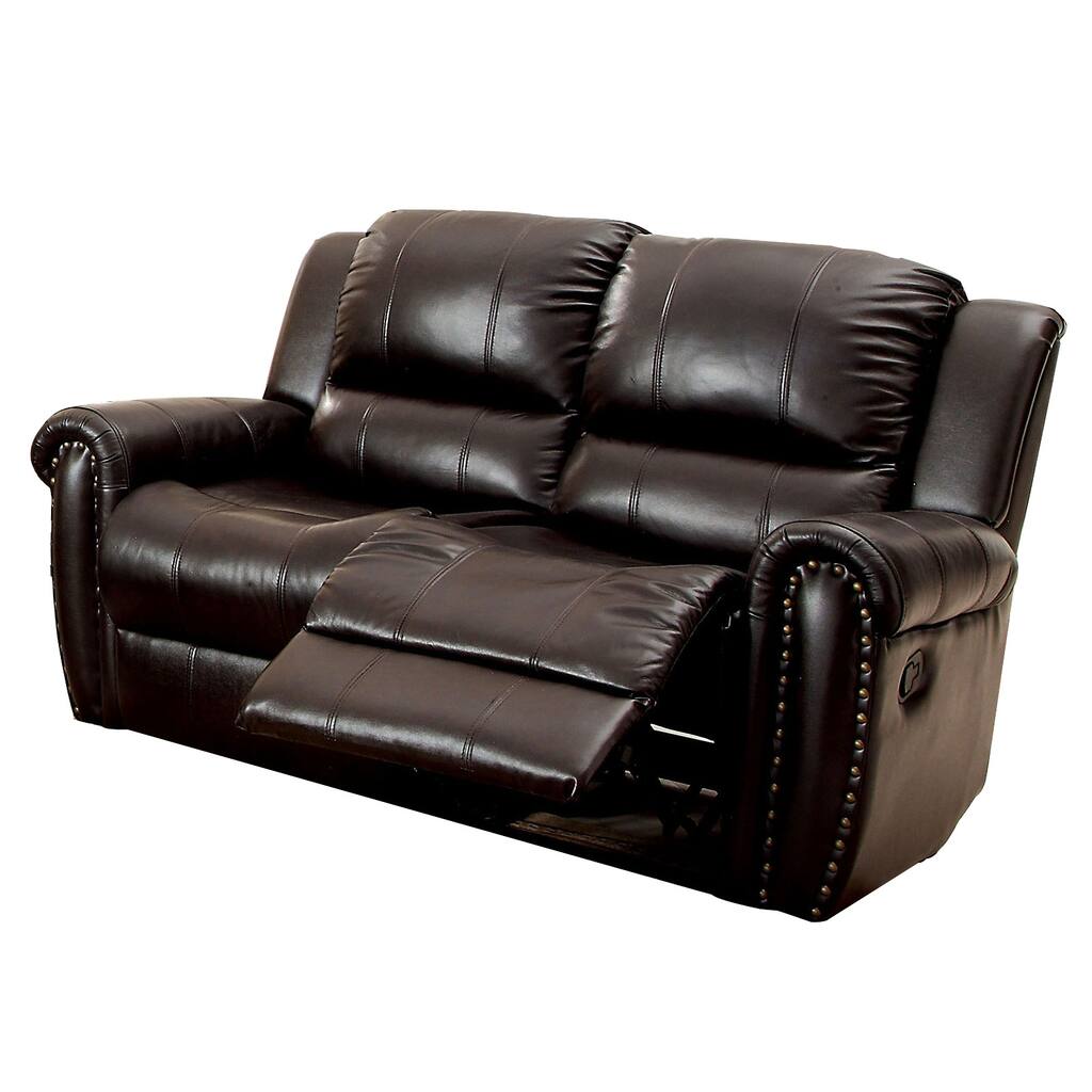 Top Grain Leather Loveseat, Dark Brown