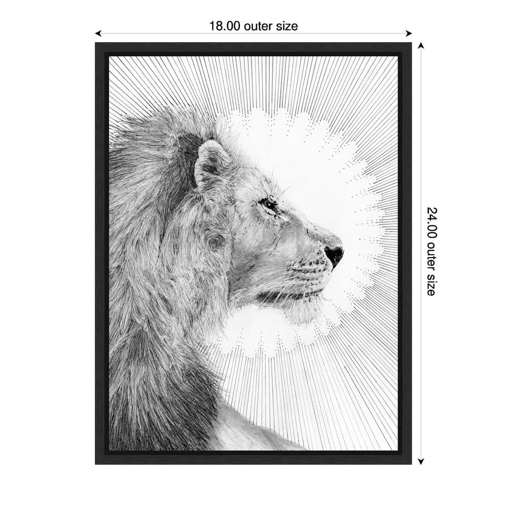 Sun and Lion by Ec Mazur Framed Canvas Wall Art