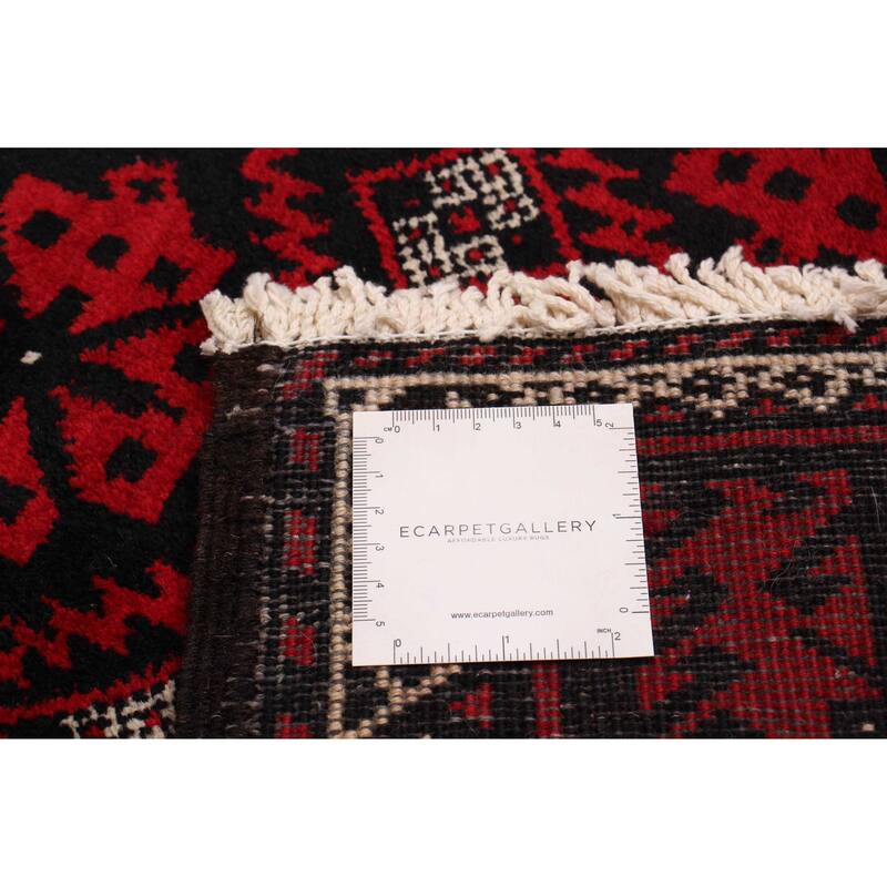 ECARPETGALLERY Hand-knotted Royal Baluch Black, Red Wool Rug - 3'5 x 6'3