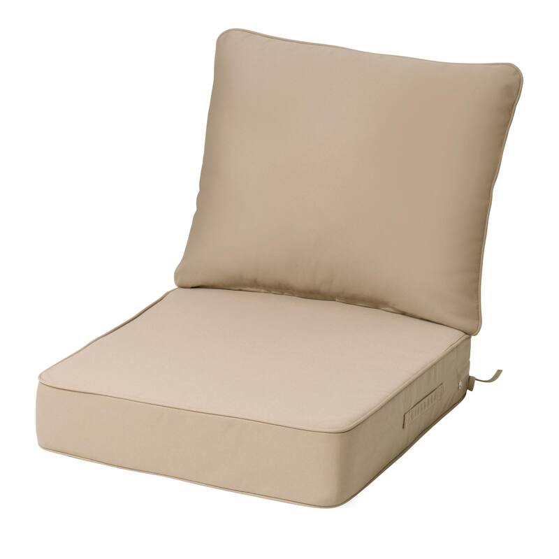 24''Wx24''Dx5.5''in T Outdoor Indoor Patio Premium Fabric Seat Cushions Set (Seat & Back) - 1PC - Beige