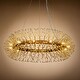 preview thumbnail 6 of 5, 12-lights Stainless Steel Firework Crystal Chandelier In Antique Bronze For Living Room And Dining Room
