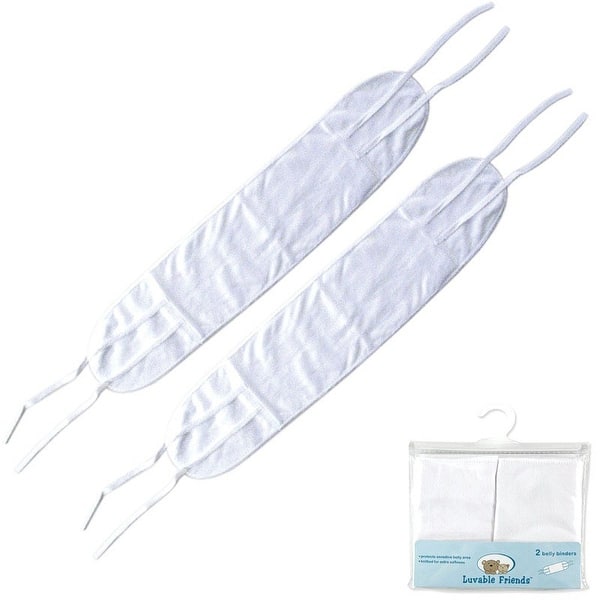 slide 1 of 1, Luvable Friends Baby Unisex Belly Binder, White, 0-6 Months - White White - 0-6 Months