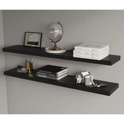 48-Inch Wall-Mounted Floating Shelf Two-Piece Set - N/A
