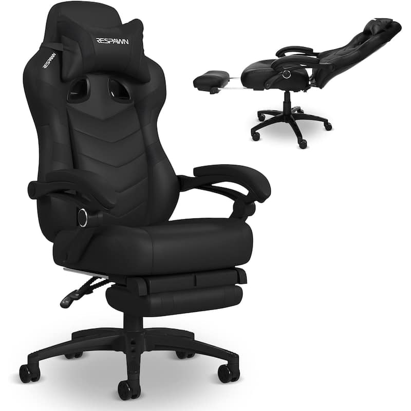 RESPAWN 110 Pro Gaming Chair - Gaming Chair with Footrest, Ergonomic Computer Desk Chair - Black