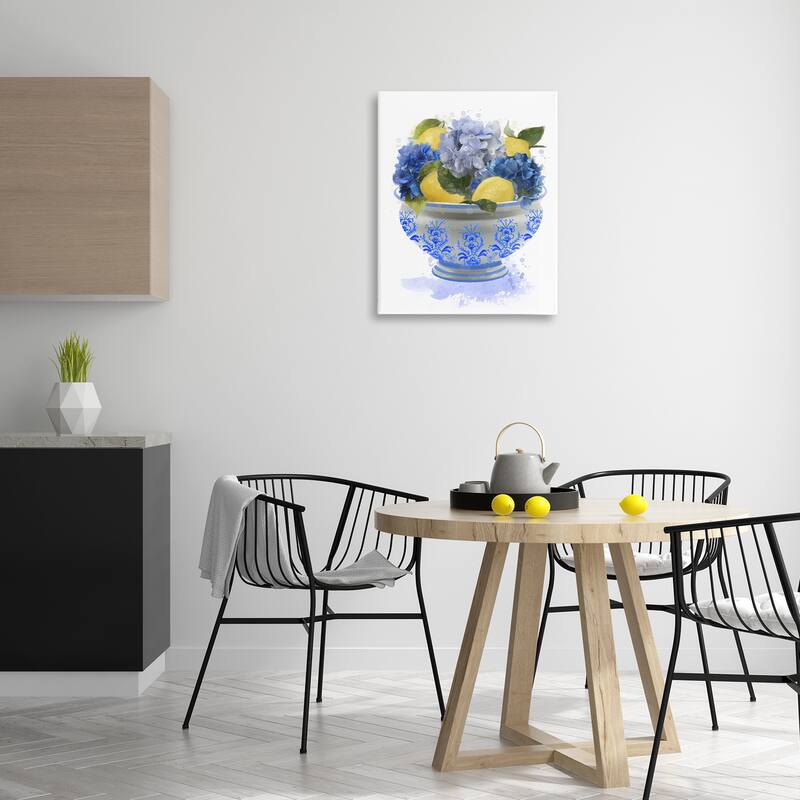Stupell Hydrangea & Lemon Bowl Canvas Wall Art Design By Matthew Piotrowicz