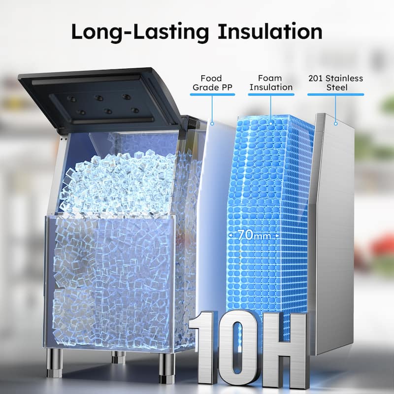 500LBS/24H Commercial Ice Maker Machine with 350LBS Ice Storage Bin