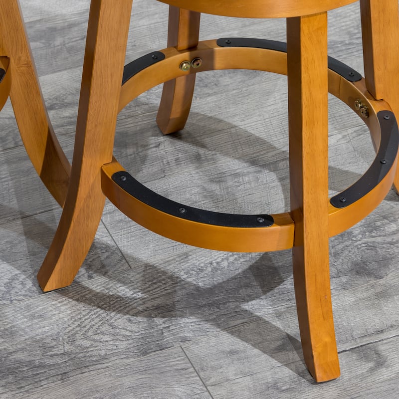 24" Counter Height Slat Back Swivel Stool, Espresso Finish, Charcoal Fabric Seat