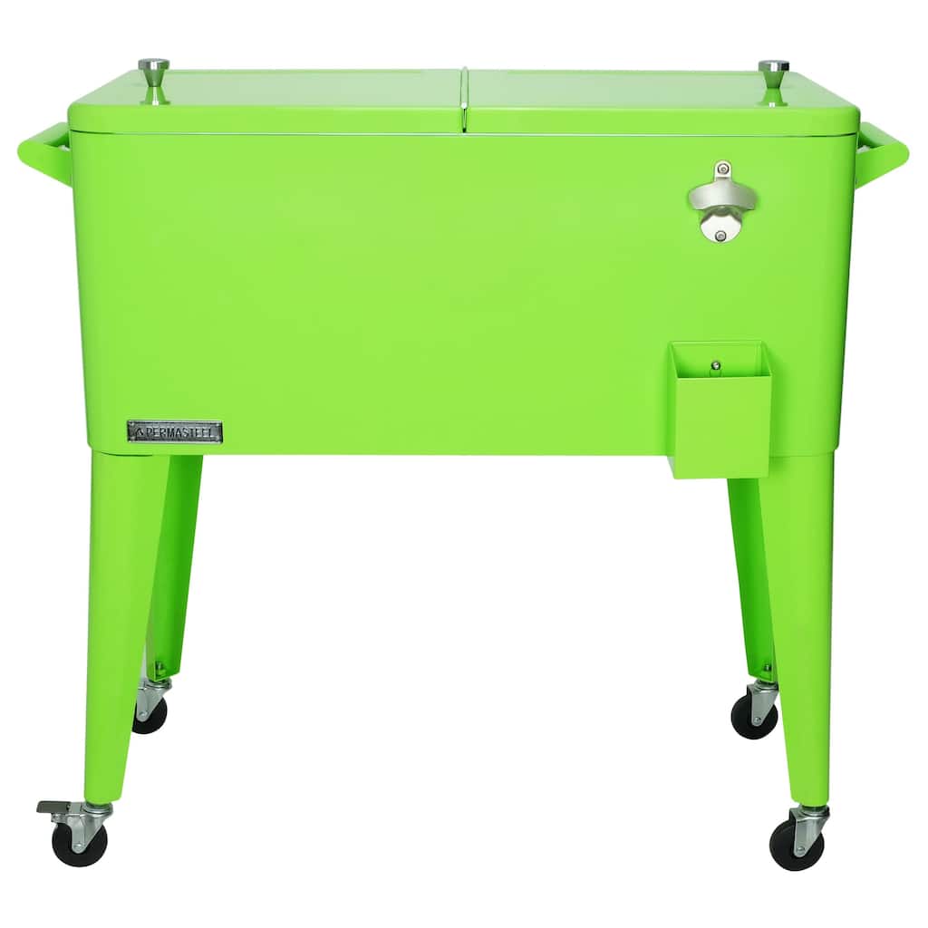 Permasteel 80-Qt Classic Outdoor Rolling Patio Cooler with Wheels, Lime