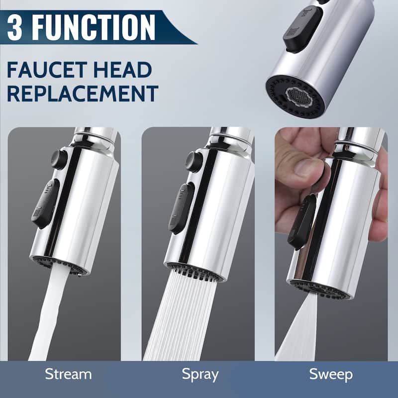 WOWOW Stainless Steel Pull Down Kitchen Faucet Sprayer with 9 Adapters