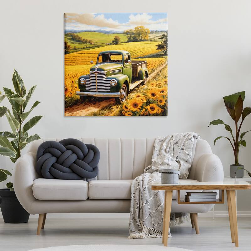 Stupell Truck Through Sunflower Field Canvas Wall Art Design By Heidi Kuntz