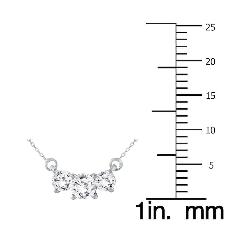 Marquee 1 Carat TW Three Stone Diamond Pendant in 14K White Gold
