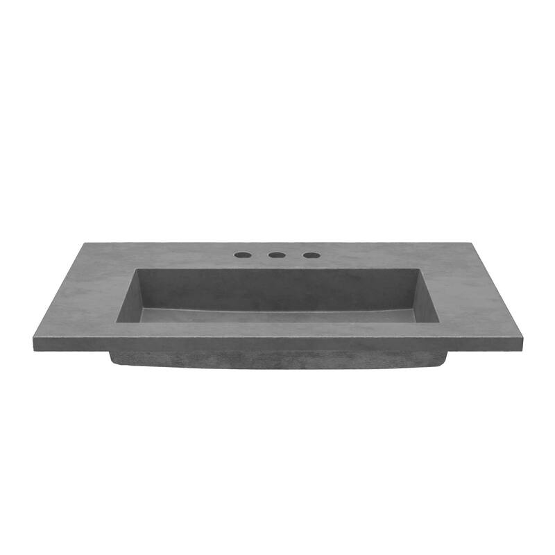 Capistrano 36.5-inch Concrete Vanity Top with Integral Trough Sink