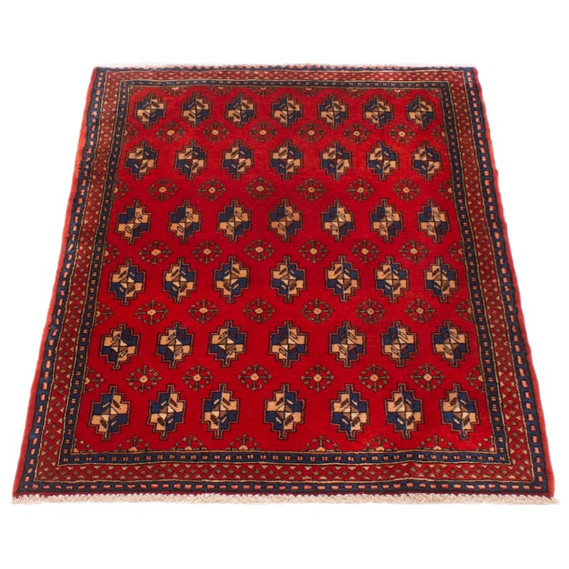 ECARPETGALLERY Hand-knotted Andelz Red Wool Rug - 3'3 x 4'10