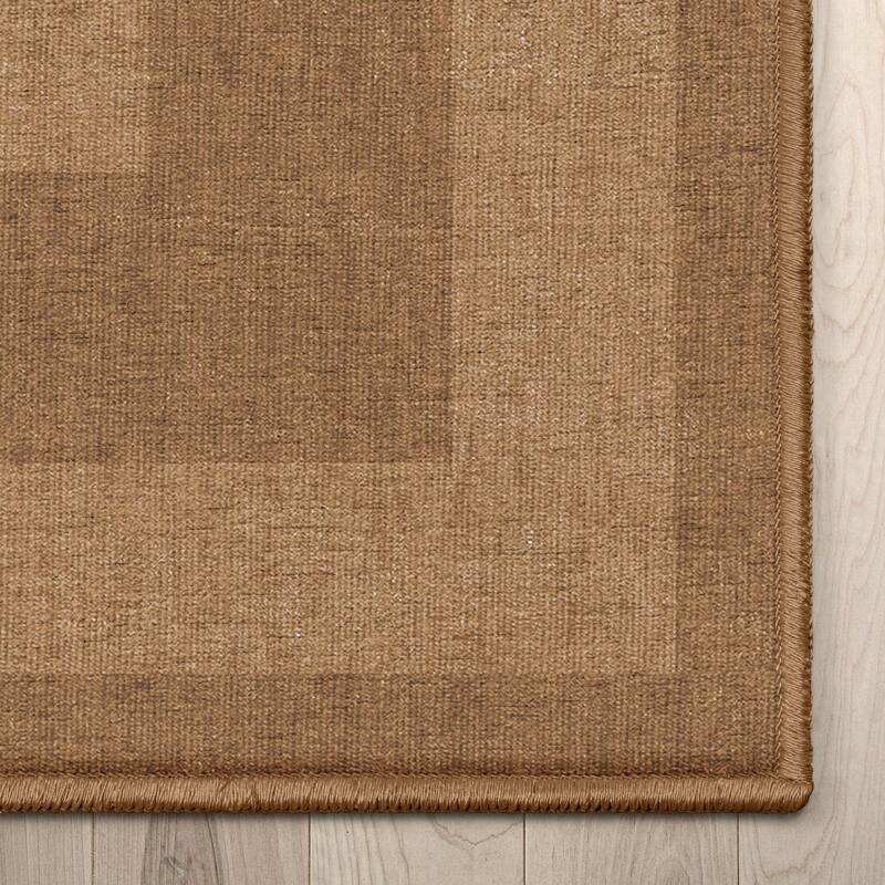 Well Woven Plain Border Flat-Weave Area Rug