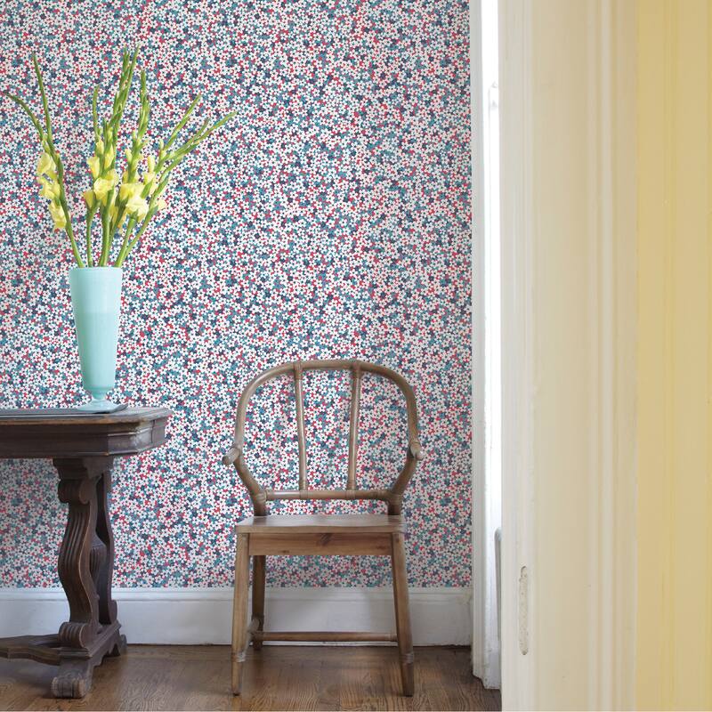 A-Street Prints Giverny Red Miniature Floral Wallpaper