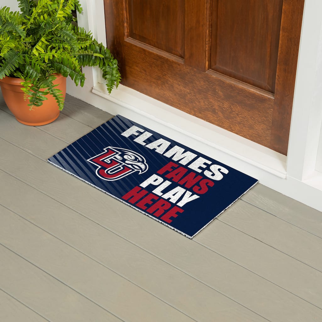 28 in. x 16 in. Liberty University "Fans Play Here" PVC Door Mat