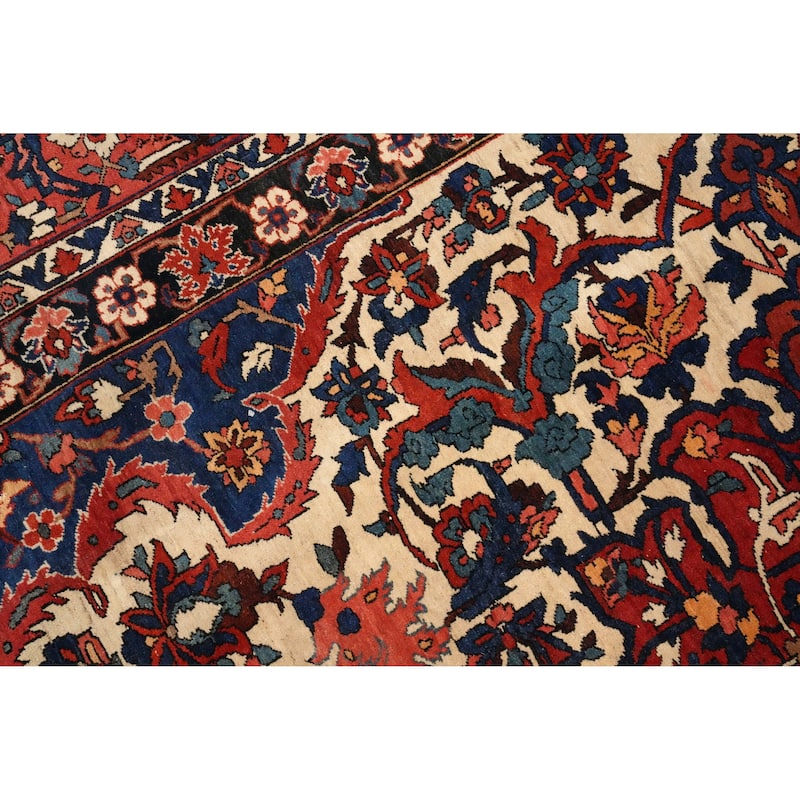 Hand Knotted Oriental 100% Wool Carpet Traditional Floral Beige & Ivories Bakhtiari Area Rug - 14' 7'' X 10' 5''