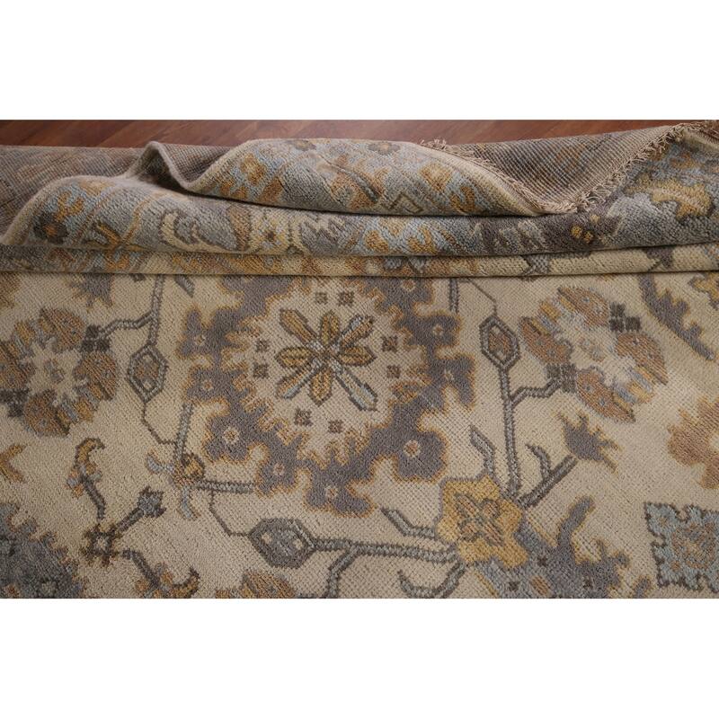 Oushak Indian Area Rug Hand-Knotted Wool Carpet - 8'2"x 9'10"