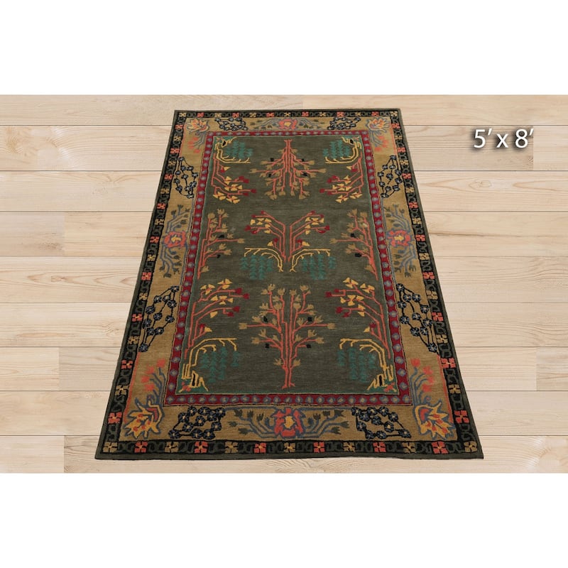 Donegal Arts & Crafts Multi Sizes Handmade Wool Oriental Area Rug Gray Green