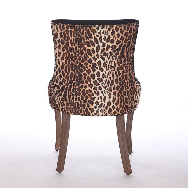 Ultra Side Dining Chair Set of 2, Thickened Fabric Upholstered Dining Chair, Kitchen Chairs with Solid Wood Legs & Nailhead Trim