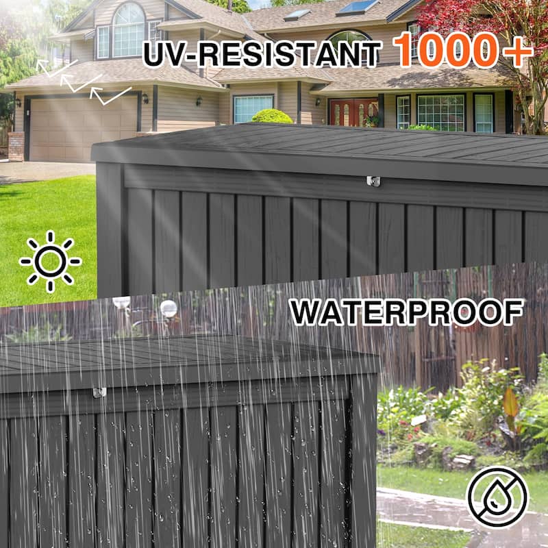 150 Gal. Wicker Resin Outdoor Patio Storage Deck Box
