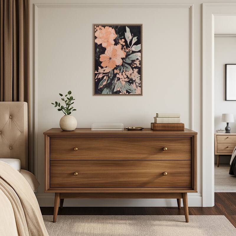 Petals in Moonlight by Treechild Framed Canvas Wall Art Print