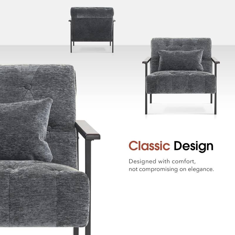 MCombo set of 2 Modern Accent, Ergonomics Lounge Chair for Living Room, Chenille, HQ417