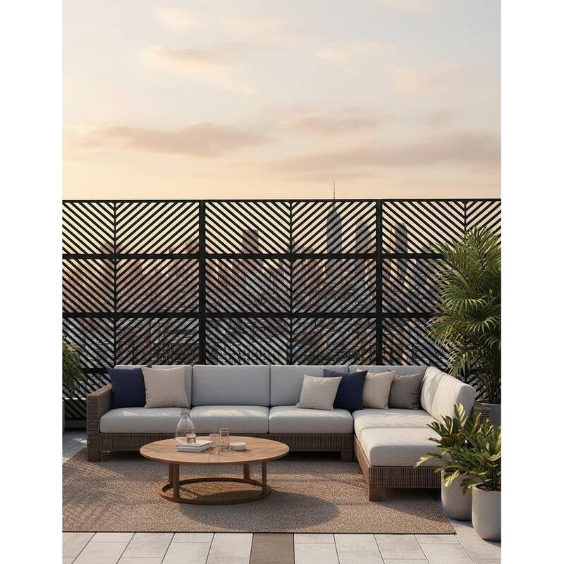 Freestanding Metal Privacy Screen, with Stable Base