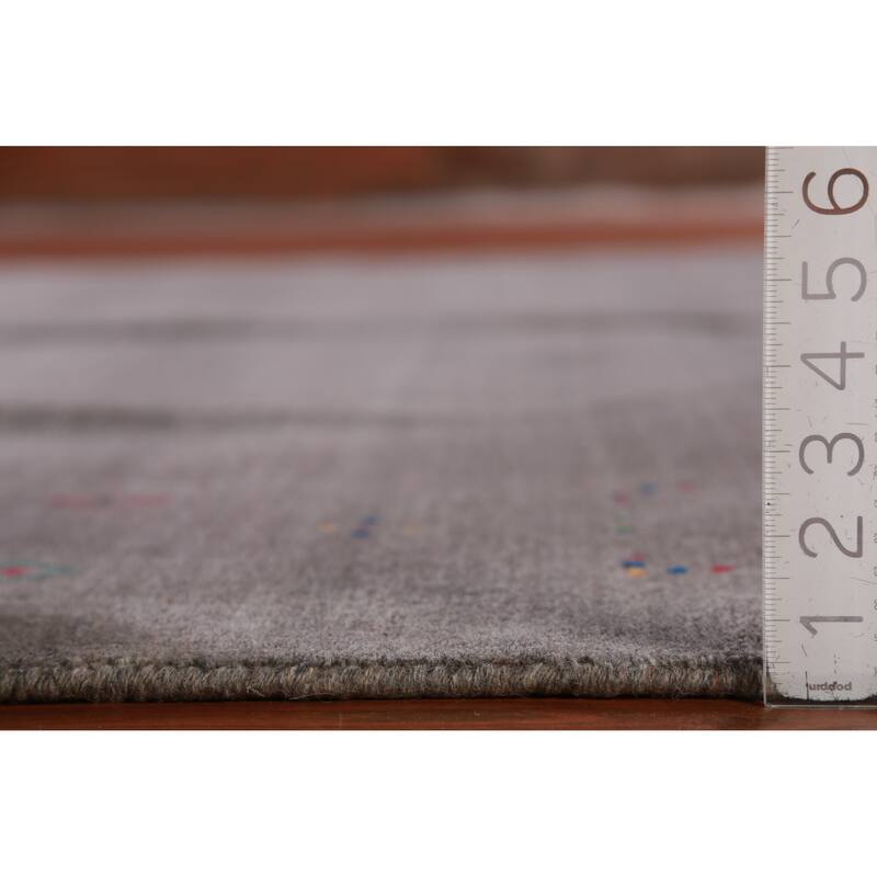 Hand Knotted Oriental 100% Wool Carpet Tribal Tribal Greys & Charcoal Gabbeh Area Rug - 10' 1'' X 8' 7''
