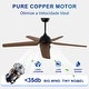 preview thumbnail 31 of 36, 52-Inch Ceiling Fan with Light and 5 Wood Blades, Dimmable LED with Memory Function, DC Motor, IP65 Rated