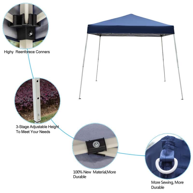 3 x 3M Portable Home Use Waterproof Folding Tent White/Blue
