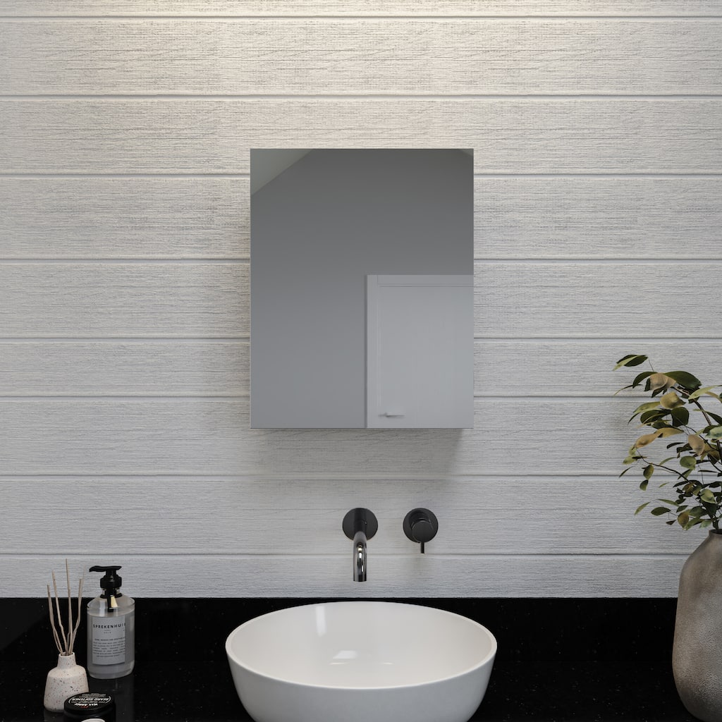 Croydex Hayward Aluminum Medicine Cabinet, Easy Install, Recessed or Surface Mount, 16W X 20H