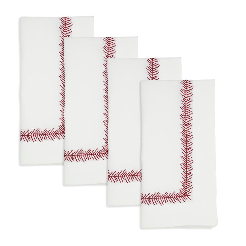 Embroidered Border Design Table Napkins (Set of 4)