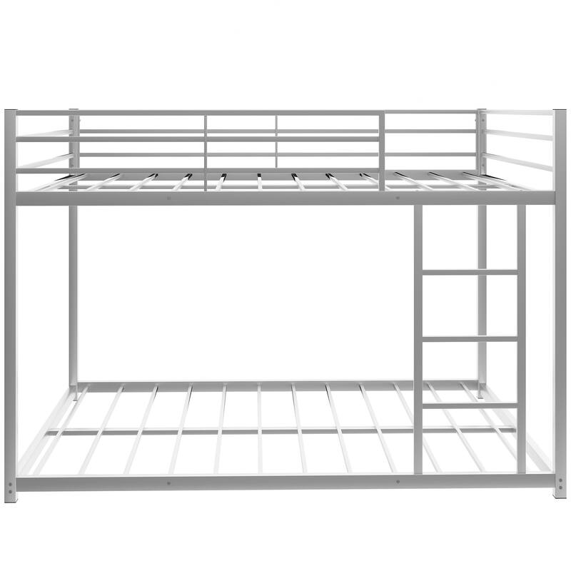 Metal Bunk Bed, Low Bunk Bed with Ladder