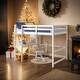 preview thumbnail 2 of 31, Elegant Study Full Loft Bed with built-in desk, Space-saving, White